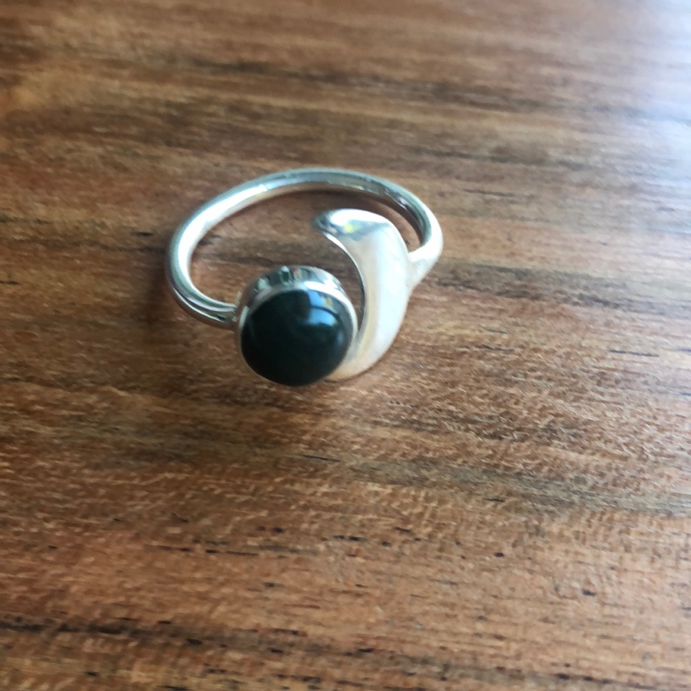 Vintage Silver Ring in Bloodstone